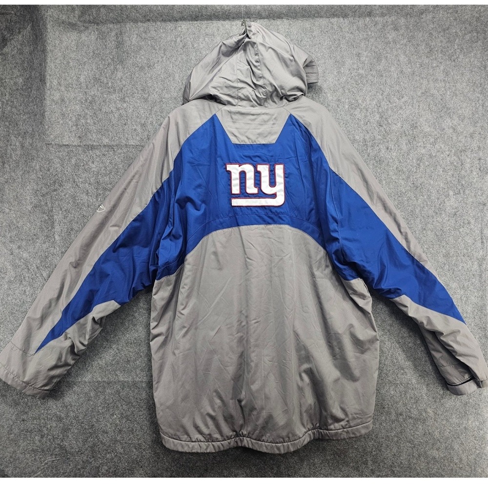 Mens Reebok NFL Onfield New York Giants Hooded Fleece Lined Jacket Grey XL